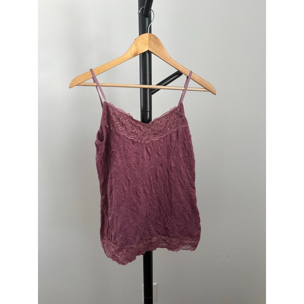 Maurice’s Crinkle Cami Lace Trimmed Y2k